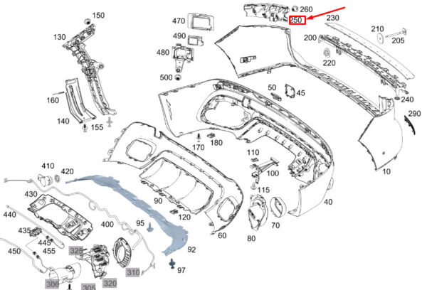 MERCEDES-BENZ GLB X247 Rear Left Bumper Basic Carrier A2478852100 ORIGINAL - Image 2