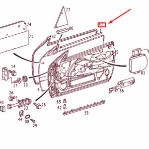 MERCEDES-BENZ CLK C208 Front Left Door Edge Trim A2086900580 ORIGINAL