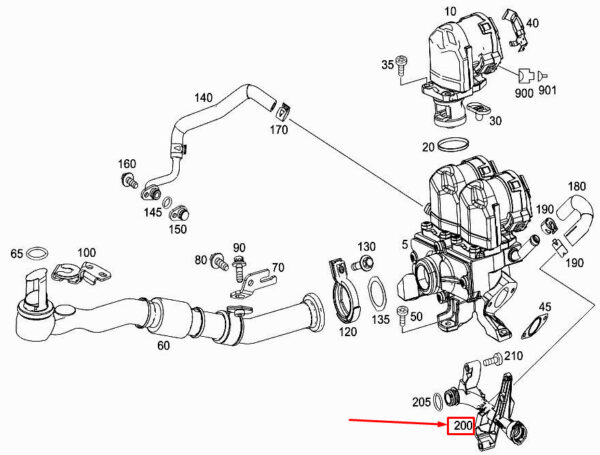 MERCEDES-BENZ CLS C218 Cylinder Head Feed Line A2762001652 ORIGINAL - Image 2