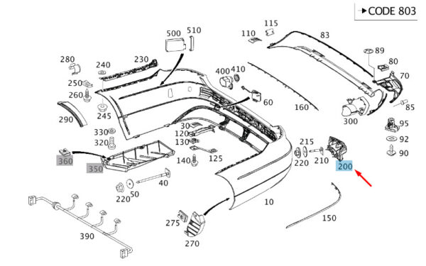 MERCEDES-BENZ E W212 Rear Right Bumper Bracket Carrier A2128800203 ORIGINAL - Image 2