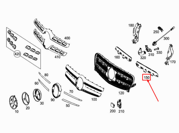 MERCEDES-BENZ GLA X156 Top Left Air Deflection Slat A1568883100 ORIGINAL - Image 2