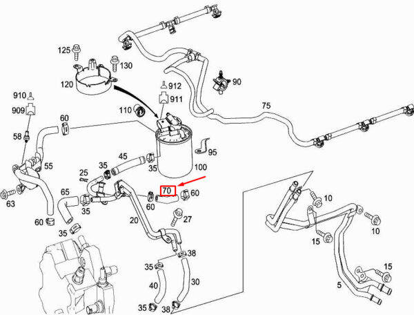 MERCEDES-BENZ E Cabrio A207 Fuel Hose A6420784281 ORIGINAL - Image 2