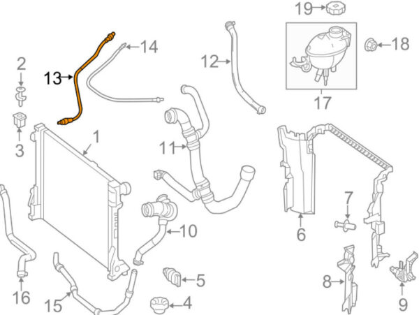 MERCEDES BENZ SL R231 Vent Line Hose A2315010925 ORIGINAL