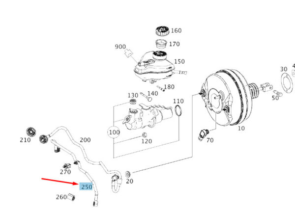 MERCEDES-BENZ C W205 Brake Booster Vacuum Line A2054301829 ORIGINAL - Image 2