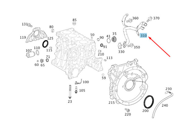 MERCEDES-BENZ B W246 Water Line A6512030302 ORIGINAL - Image 2