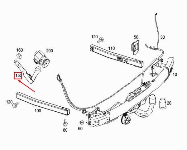 MERCEDES-BENZ E Cabrio A207 Rear Mounting Console A2073100158 ORIGINAL - Image 2