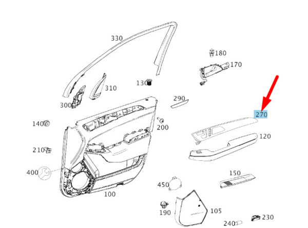 MERCEDES-BENZ GLE C292 Front Left Door Panel Trim Strip A2927203101 ORIGINAL - Image 2