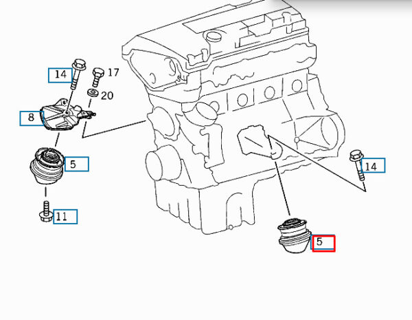 MERCEDES-BENZ E W210 Front engine mount A2072400717 ORIGINAL - Image 2