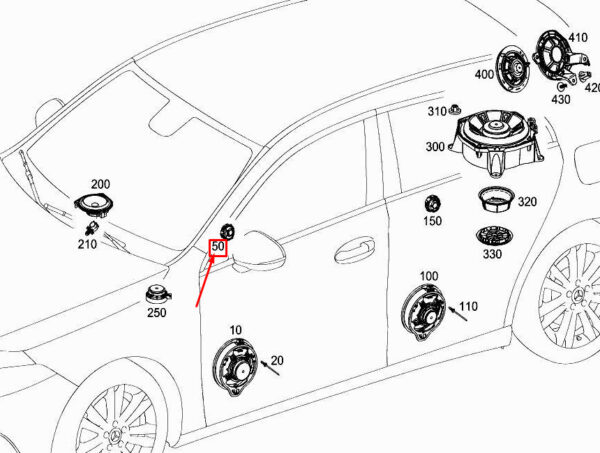 MERCEDES-BENZ A W177 A-Pillar Speaker A2478201600 ORIGINAL - Image 2