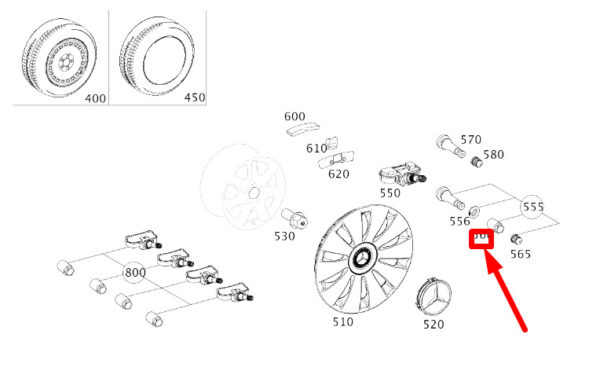 MERCEDES-BENZ CLA C117 Wheel Tire Valve Nut A0004015904 ORIGINAL - Image 2