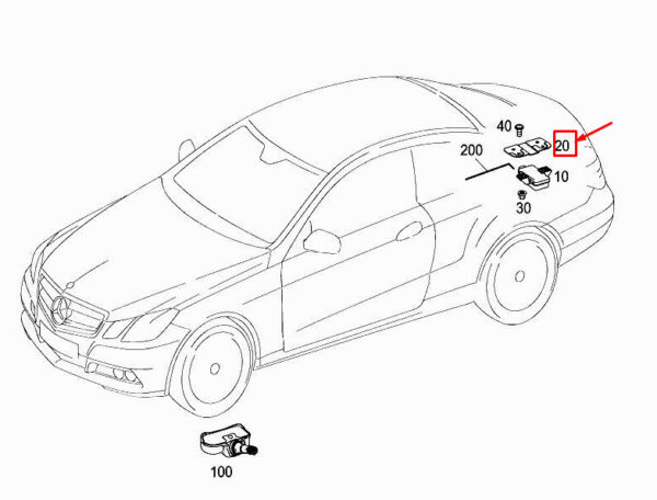 MERCEDES-BENZ E Cabrio A207 Tire Check Module Bracket A2125455240 ORIGINAL - Image 2