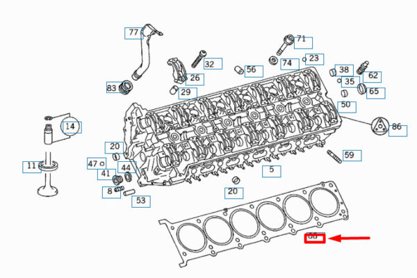 MERCEDES-BENZ SL R129 Right Cylinder Head Gasket A1200162020 ORIGINAL - Image 2