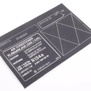 MERCEDES-BENZ C W203 Refrigerant Guide Sign A2038174321 ORIGINAL