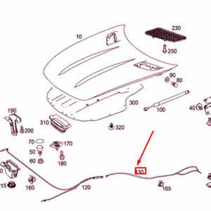 MERCEDES-BENZ AMG GT C190 Engine Hood Rear Cable A1978800259 ORIGINAL