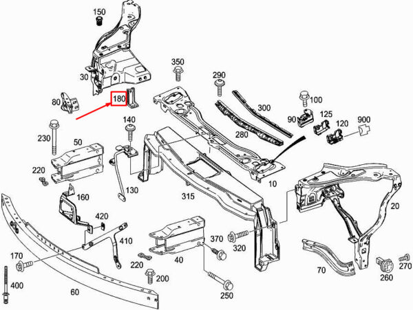 MERCEDES-BENZ E Cabrio A207 Front Bumper Absorber Mount A2076260319 ORIGINAL - Image 2