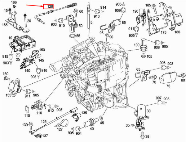 MERCEDES-BENZ E W212 Exhaust Gas Temperature Sensor A0009055105 ORIGINAL - Image 2