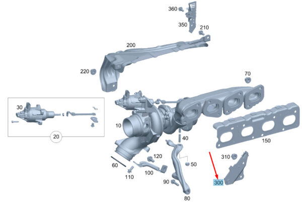 MERCEDES-BENZ C W204 Turbocharger Bracket A2741421440 ORIGINAL - Image 2