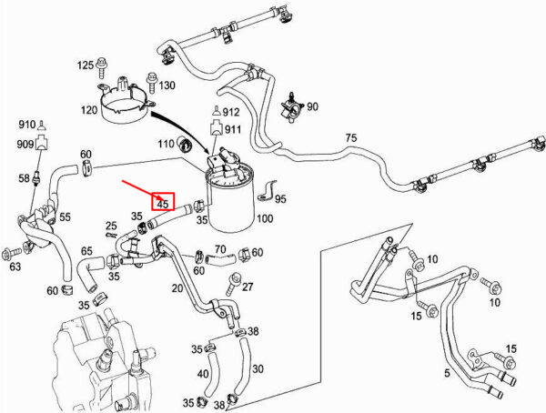 MERCEDES-BENZ E Cabrio A207 Fuel Hose A6420785881 ORIGINAL - Image 2