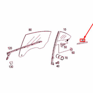 MERCEDES-BENZ CLS C219 Rear Door Window Sealing Rail A2197350565 ORIGINAL
