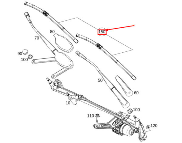 MERCEDES-BENZ GLB X247 Front Wiper Blade Set RHD A2478201302 ORIGINAL - Image 2