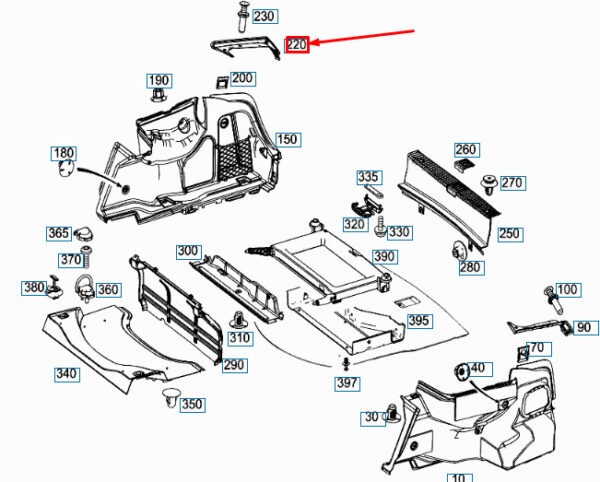 MERCEDES-BENZ E W212 Rear Right Trunk Interior Trim A21269310339051 ORIGINAL - Image 2