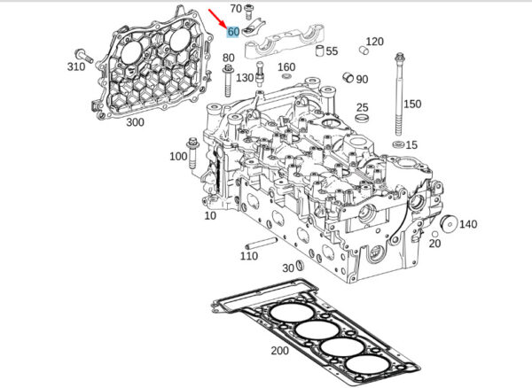 MERCEDES-BENZ C W204 Front Camshaft Bearing Cap A2700510003 ORIGINAL - Image 2