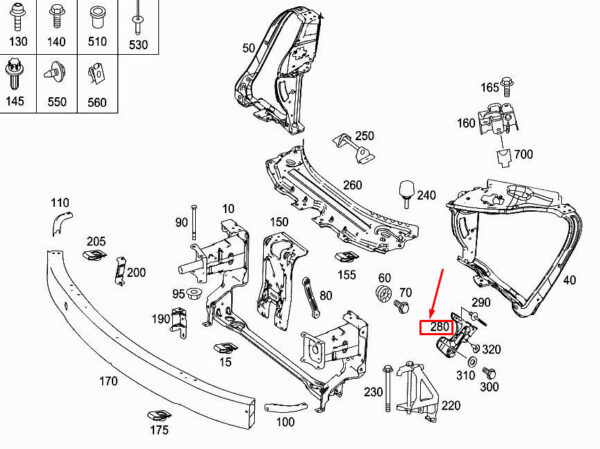 MERCEDES-BENZ R W251 Front Left Bumper Bracket A2518850414 ORIGINAL - Image 2