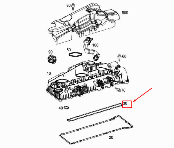 MERCEDES-BENZ S W222 Cylinder Head Cover Molded Seal A6560160500 ORIGINAL - Image 2