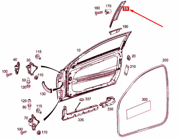 MERCEDES-BENZ C C205 Front Left B-Pillar Trim Outside A2046903287 ORIGINAL