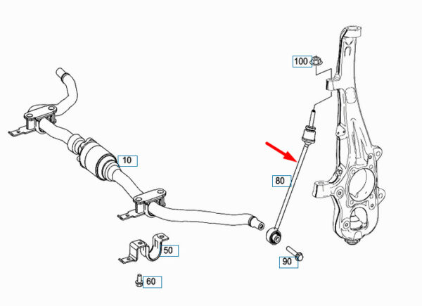 MERCEDES-BENZ GLE W166 Front Sway Bar Left Tie Rod A1663200789 ORIGINAL - Image 2