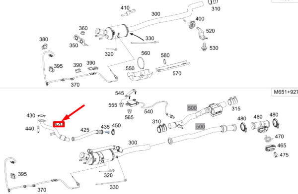 MERCEDES-BENZ CLA C117 Front Exhaust Gas Line A2464906400 ORIGINAL - Image 2