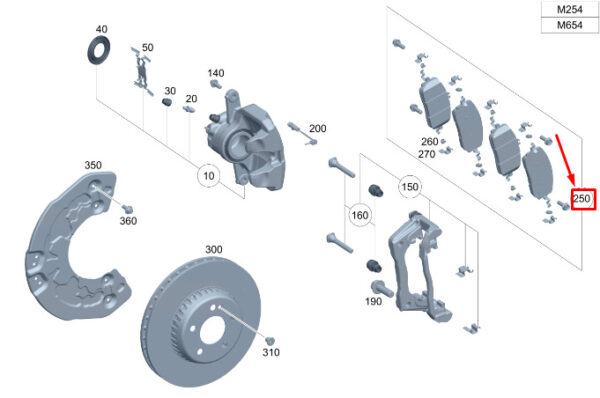 MERCEDES-BENZ C S206 Front Brake Pads Set A0004200304 ORIGINAL - Image 2