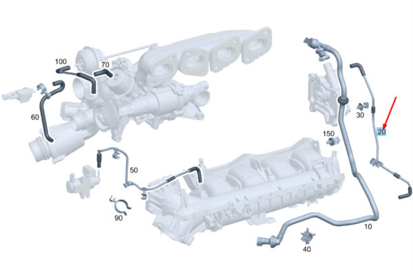MERCEDES-BENZ E W213 Vacuum Pump Line A2740700000 ORIGINAL - Image 2