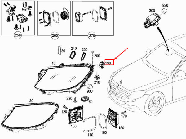 MERCEDES-BENZ S W222 Front Right Led Light Source Module A2229069204 ORIGINAL - Image 2