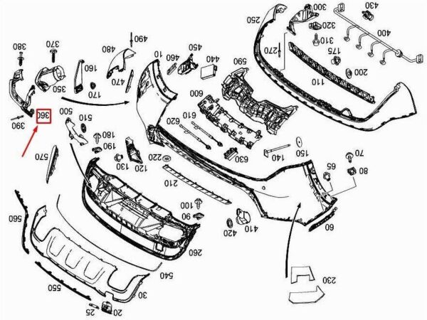 MERCEDES-BENZ GLA X156 Rear Left Bumper Bracket A1568856901 ORIGINAL - Image 2