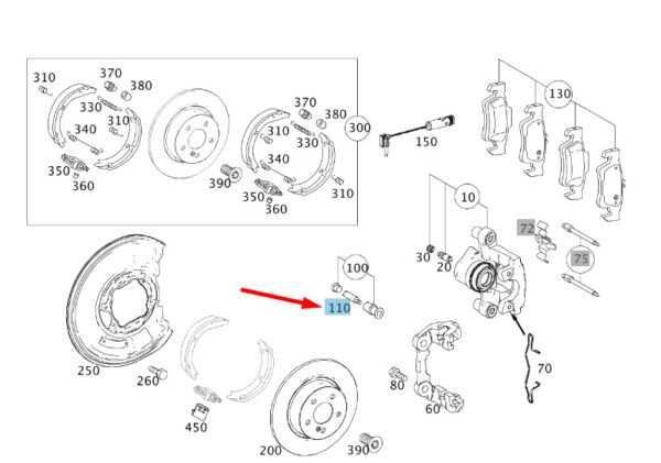 MERCEDES-BENZ C W204 Rear Wheel Brake Pin A0004210818 ORIGINAL - Image 2