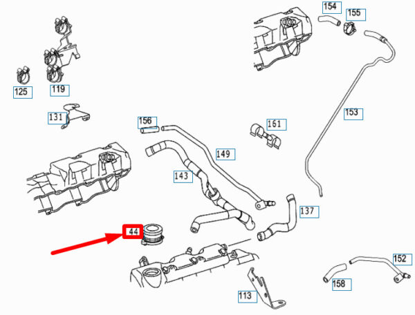MERCEDES-BENZ ML W163 Engine Oil Filler Tube Neck A1120100164 ORIGINAL - Image 2