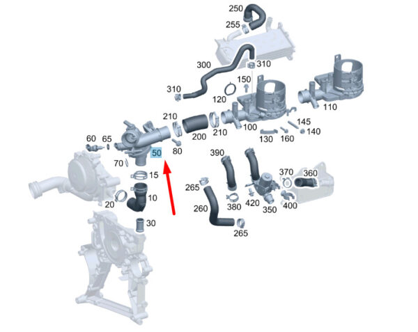 MERCEDES-BENZ C W204 Thermostat A6512001015 ORIGINAL - Image 2