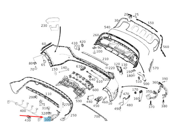 MERCEDES-BENZ GLA X156 Rear Left Bumper Lower Bracket A1568853300 ORIGINAL - Image 2