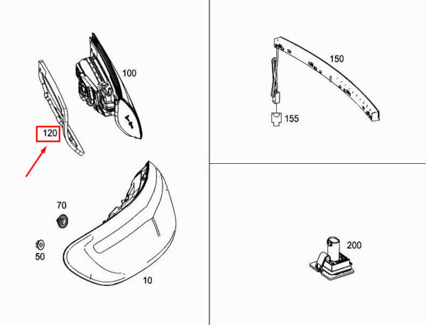 MERCEDES-BENZ E C238 Rear Left Trunk Lid Light Gasket A2388260100 ORIGINAL - Image 2