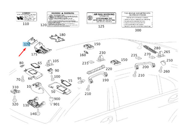 MERCEDES-BENZ S W221 Rain Sensor Cover A22182118369051 ORIGINAL - Image 2