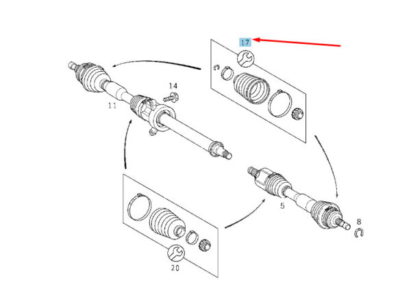 MERCEDES-BENZ A W168 Front Axle Shaft Outside Boot Kit A1683600068 ORIGINAL - Image 2