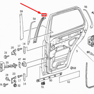 MERCEDES-BENZ ML W163 Rear Left B-Pillar Weatherstrip A1637301578 ORIGINAL
