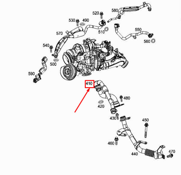 MERCEDES-BENZ A W177 Engine Water Line A6542030302 ORIGINAL - Image 2