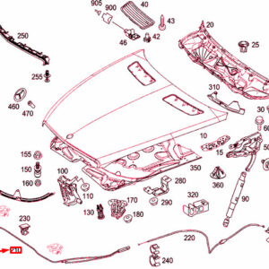 MERCEDES-BENZ CL C216 Engine Hood Front Cable A2168800059ORIGINAL