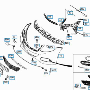 MERCEDES-BENZ S W222 Front License Plate Molding A2228850581 ORIGINAL