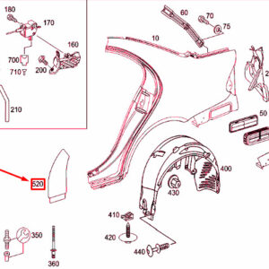 MERCEDES-BENZ CLS C219 Rear Right Fender Protective Foil A2196980878 ORIGINAL