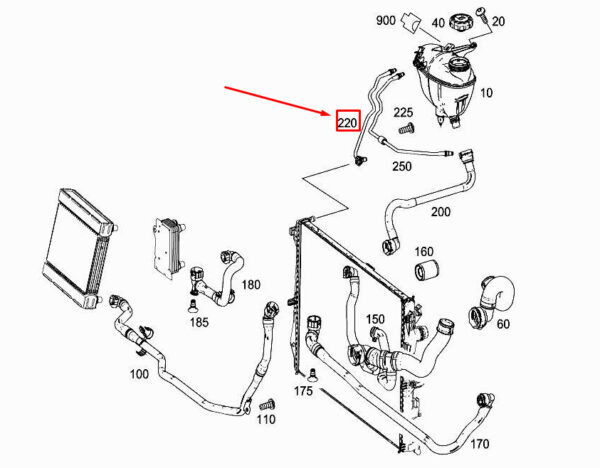 MERCEDES-BENZ S W222 Right Engine Vent Line A2225012425 ORIGINAL - Image 2