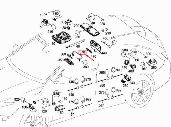 MERCEDES-BENZ CLA C117 Backrest Interior Lamp A1769062700 ORIGINAL - Image 2