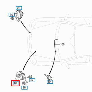 MERCEDES BENZ C W203 Left Horn Fanfare A4615420020 ORIGINAL